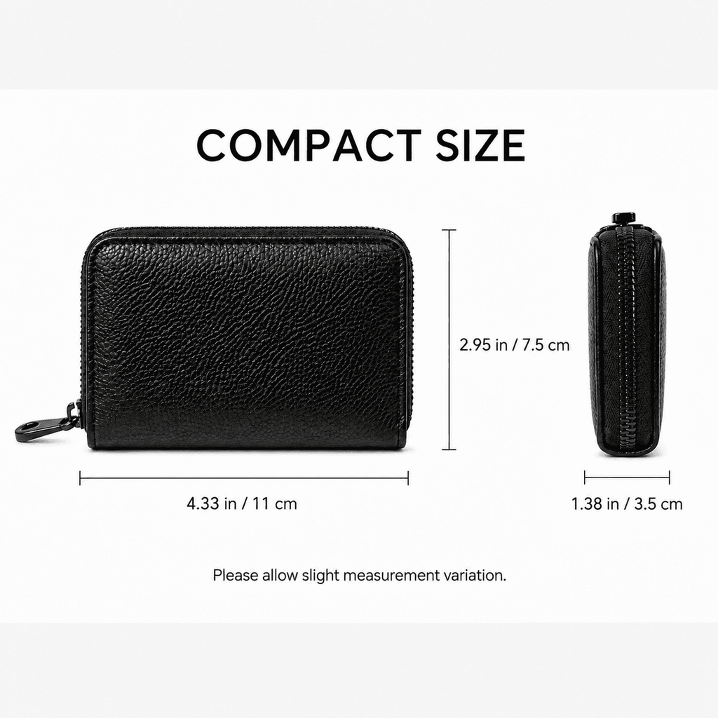 Geeopuk Credit Card Holder Wallet, 18 Card Slots & 2 Pockets, PU Leather Zip Around Accordion Card Case for Women and Men, Black