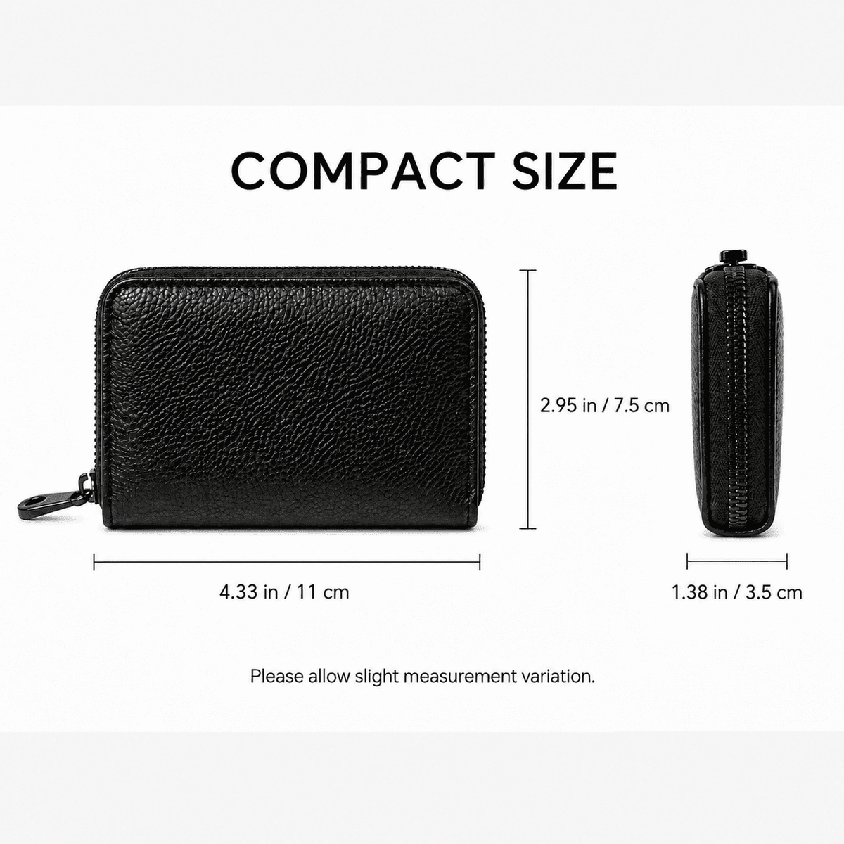 Geeopuk Credit Card Holder Wallet, 18 Card Slots & 2 Pockets, PU Leather Zip Around Accordion Card Case for Women and Men, Black