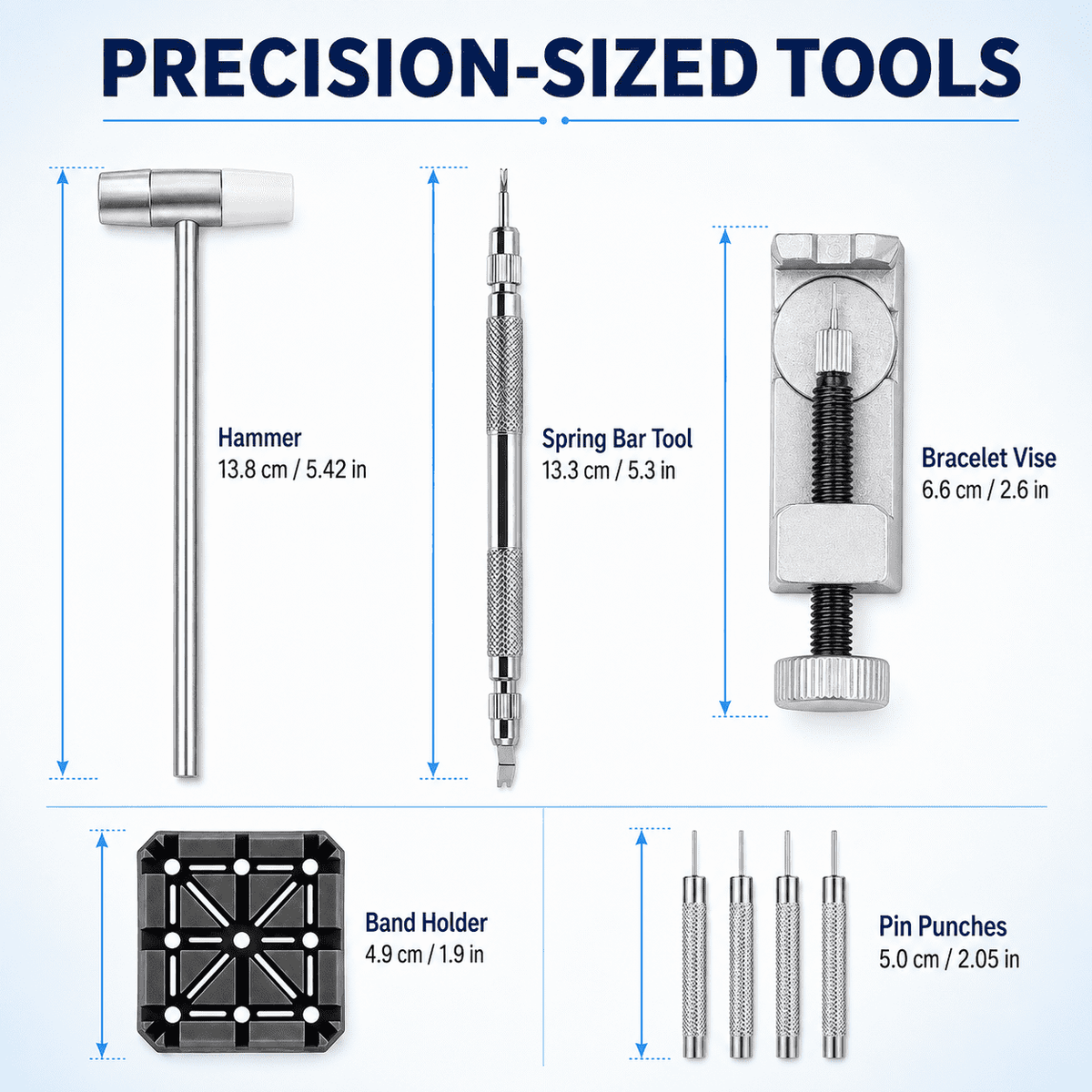 Geeopuk 55-Piece Watch Repair Kit, Professional Watch Band Link Remover Tool Set with Spring Bar Tool, Pin Punches, Bracelet Holder and Storage Case