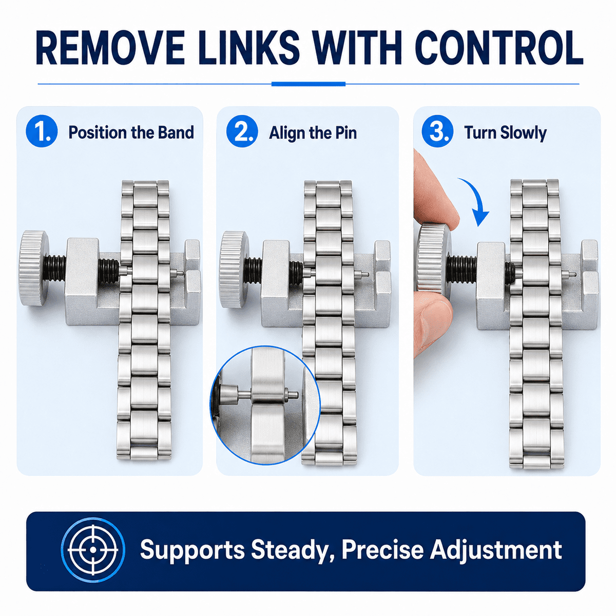 Geeopuk 55-Piece Watch Repair Kit, Professional Watch Band Link Remover Tool Set with Spring Bar Tool, Pin Punches, Bracelet Holder and Storage Case