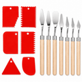 Geeopuk 13-Piece Palette Knife Set with 6 Texture Scrapers, Stainless Steel Painting Knives for Acrylic Oil Painting, Art Supplies for Mixing Spreading and Creating Textures
