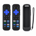 Geeopuk Replacement Remote Control for Select Roku TV Models, 2-Pack with Silicone Case, No Pairing, 8 App Shortcut Buttons, Side Volume and Mute