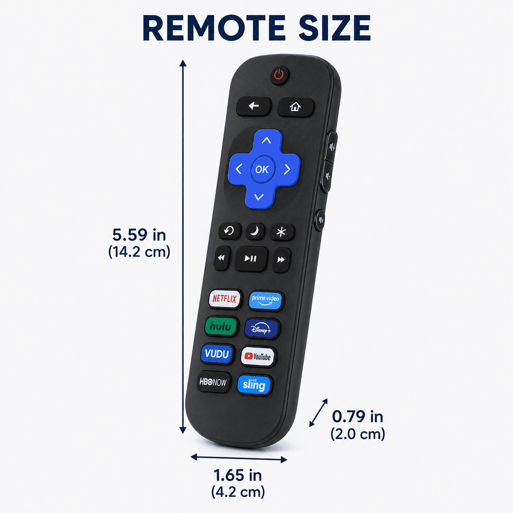 Geeopuk Replacement Remote Control for Select Roku TV Models, 2-Pack with Silicone Case, No Pairing, 8 App Shortcut Buttons, Side Volume and Mute