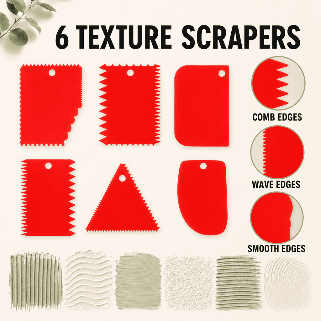 Geeopuk 13-Piece Palette Knife Set with 6 Texture Scrapers, Stainless Steel Painting Knives for Acrylic Oil Painting, Art Supplies for Mixing Spreading and Creating Textures