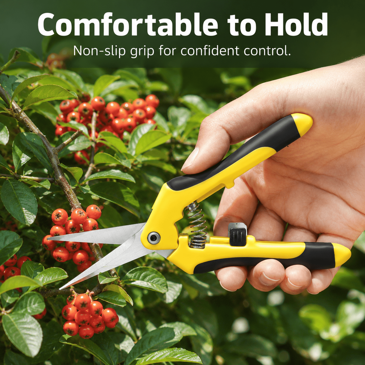 Geeopuk 3 Pack Garden Pruning Shears Set, Stainless Steel Garden Scissors & Clippers with Straight Curved Serrated Blades for Flowers, Herbs, Bonsai