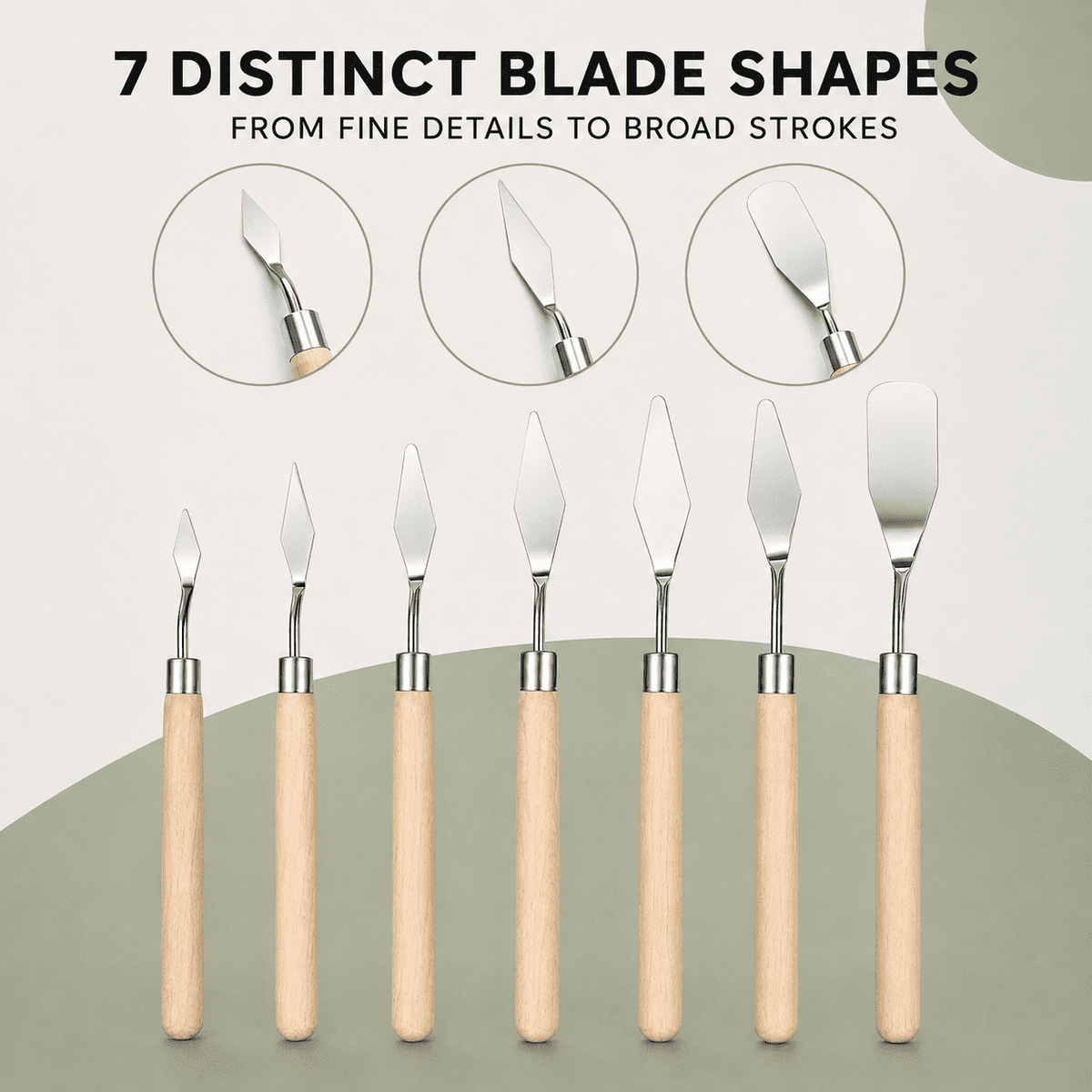 Geeopuk 13-Piece Palette Knife Set with 6 Texture Scrapers, Stainless Steel Painting Knives for Acrylic Oil Painting, Art Supplies for Mixing Spreading and Creating Textures