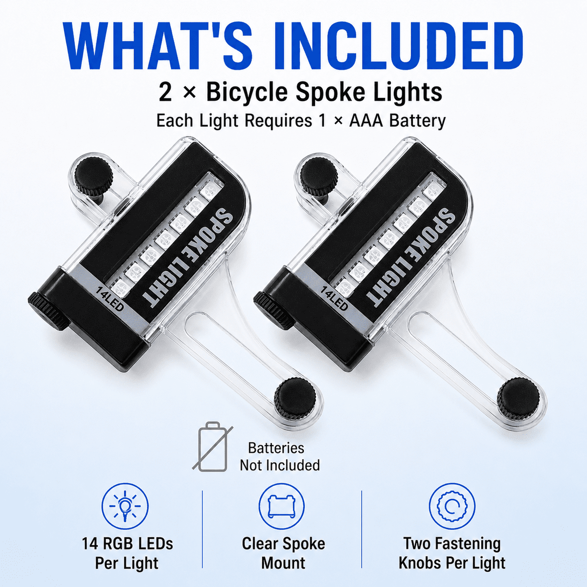 Geeopuk 2-Pack Bike Wheel Spoke Lights, RGB LED Bicycle Wheel Lights with 30 Dynamic Patterns, Auto Color Changing Tire Lights, Tool-Free Installation for Night Riding and Cycling Accessories